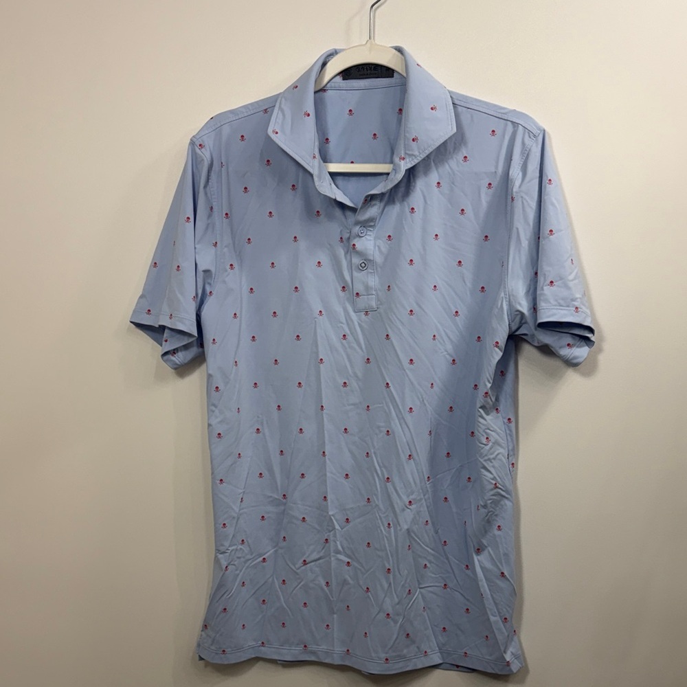 G/ Fore Men’s Blue short sleeve skull print golf polo size medium
